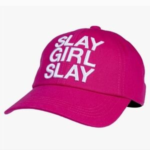 NWT Hot Pink Embroidered Slay Girl Slay Pink Cap Hat Adjustable
